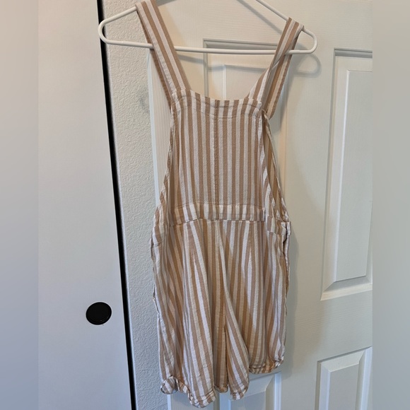 Neutral Striped romper / overalls - Picture 2 of 3